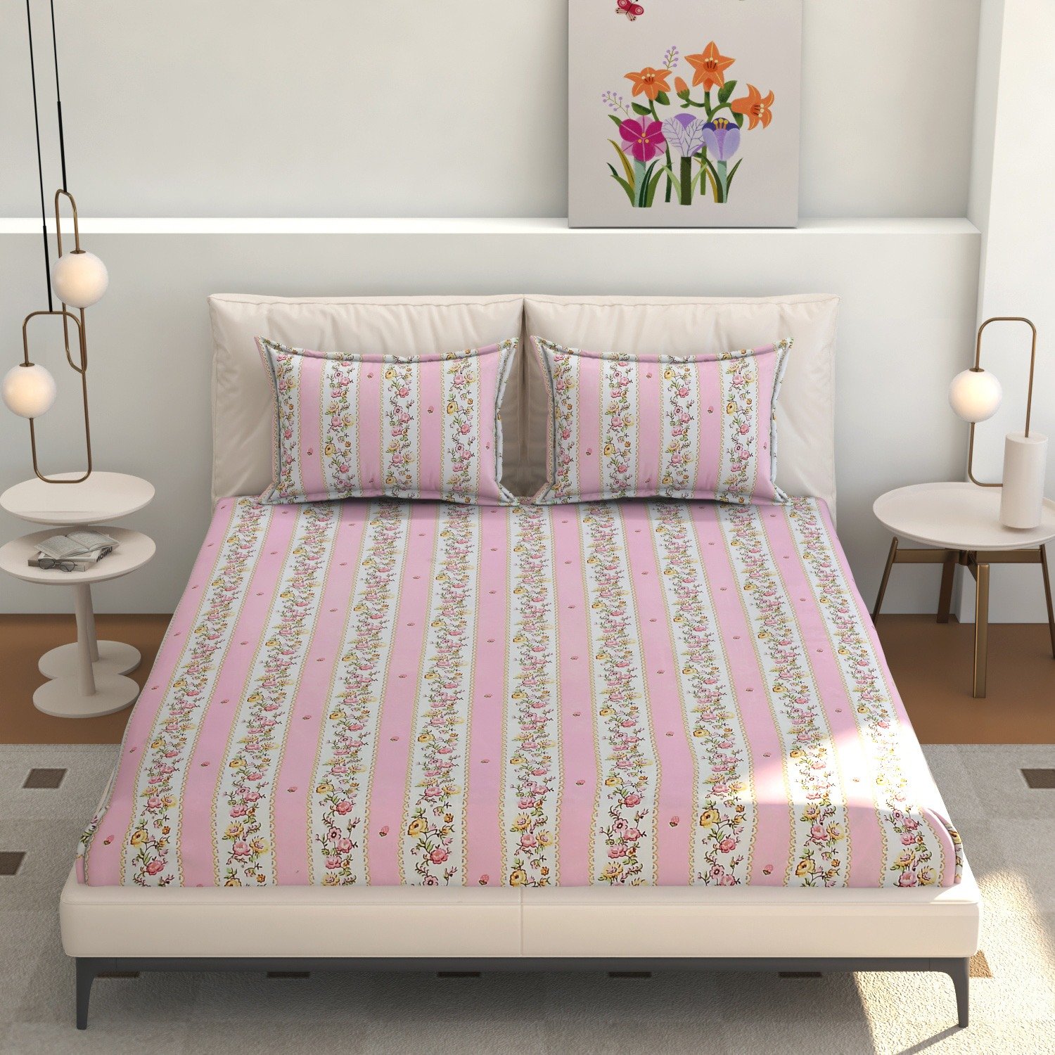 Flat Bed Sheet Anaya ( flat bed sheet anaya -pink ) 