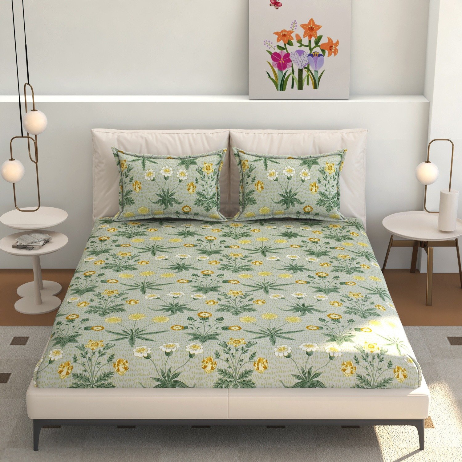 Flat Bed Sheet Anaya ( flat bed sheet anaya-light green ) 