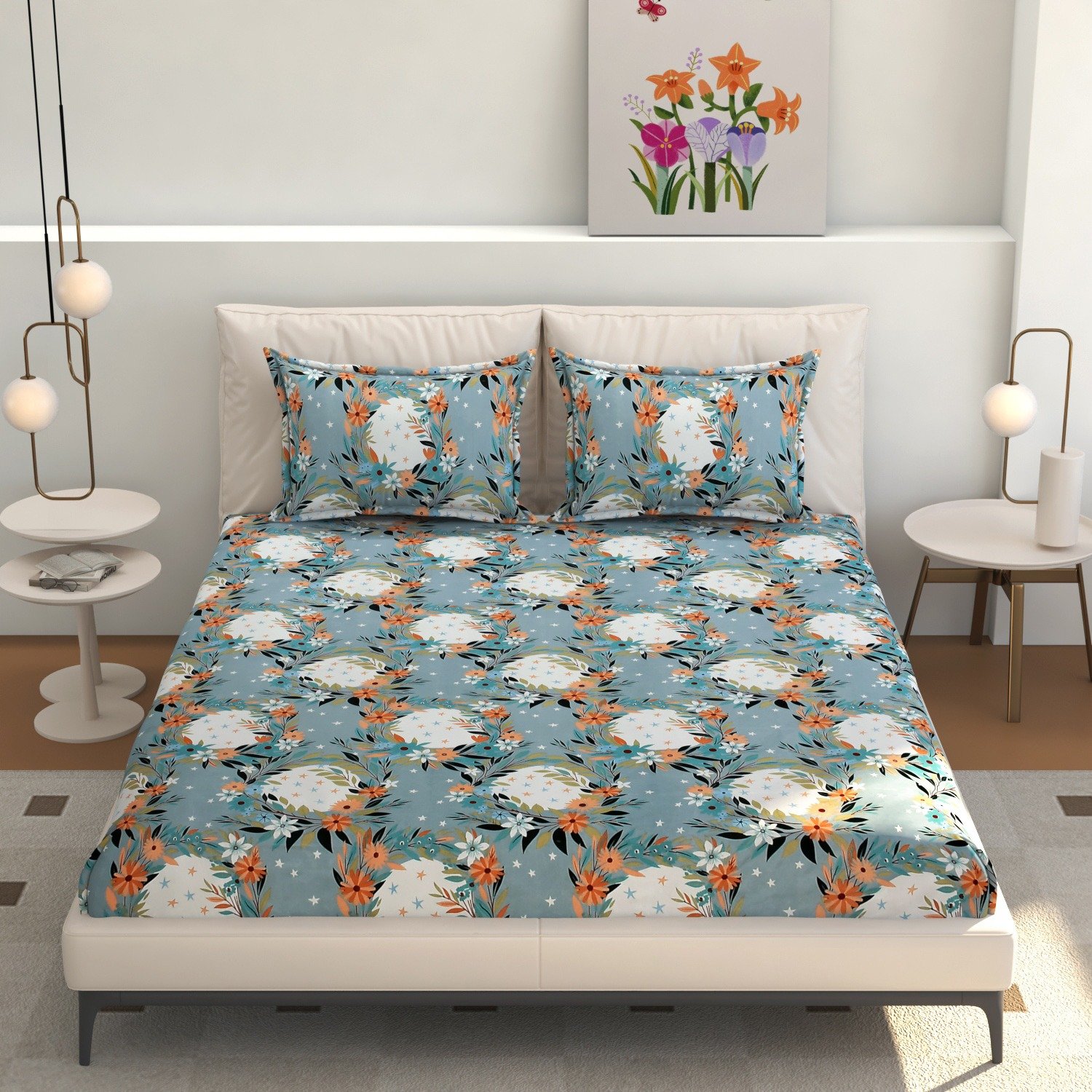 Flat Bed Sheet Anaya ( flat bedsheet anaya green-2 ) 
