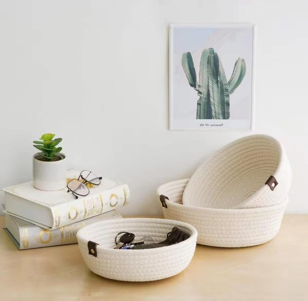 jute collection 3 pc bowl- ( jute collection 3 pc bowl-white ) 