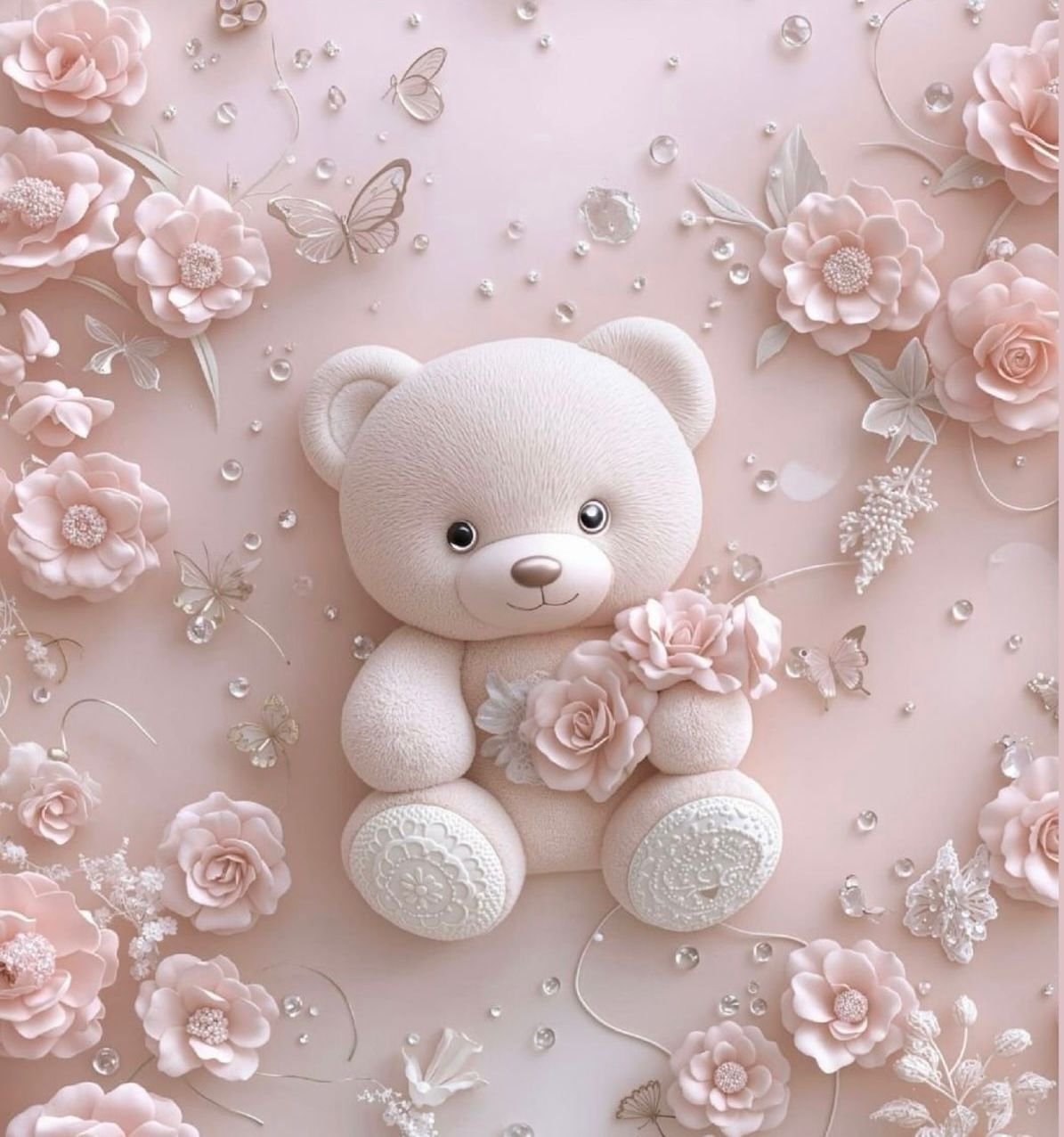 Megical 7D King Size Bedsheet ( Pink Teddy Megical 7D King Size Bedsheet ) 